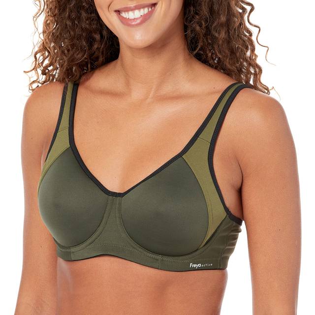 Womens Active Sonic Moulded J-Hook Sports Bra - Green - 30FF