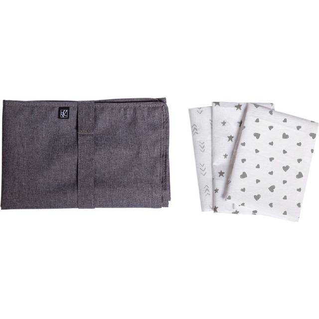 Healthy Habits by J.L. Childress Baby Changing Pad Bundle - Portable Padded Diaper Changing Pad with Pocket Plus 3 Disposable Changing Pads - Travel C