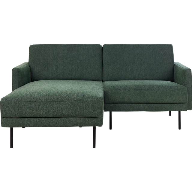 Beliani Right Hand 2 Seater Fabric Corner Sofa Dark Green Breda, Green