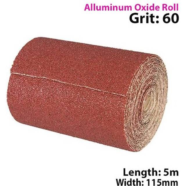 5m 60 Grit Aluminium Oxide Sand Paper Rolls Long Life Sanding Grinding Sheet