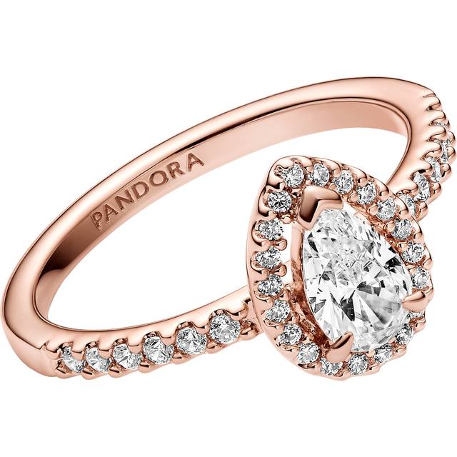 Pandora Rings - 14k Rose gold-plated ring withcubic zirconia - gold - Rings for ladies - 56