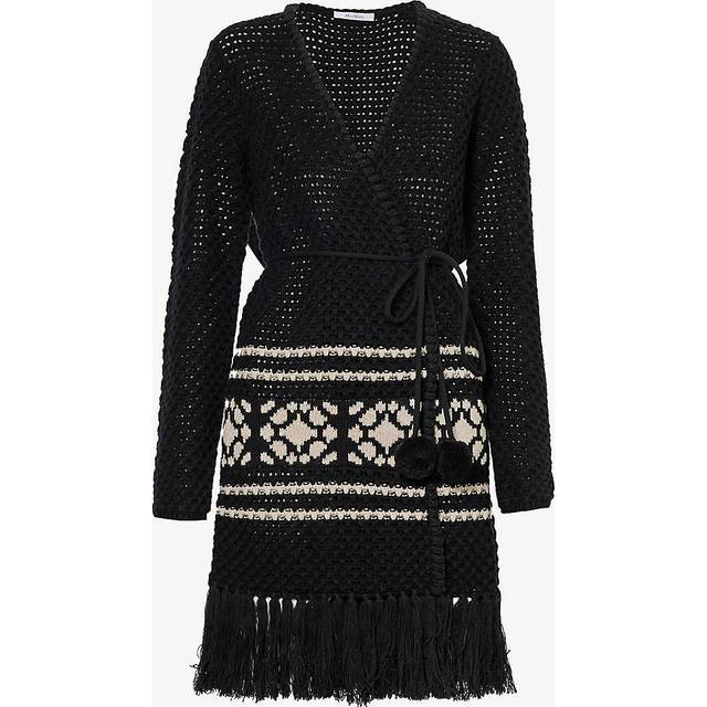 Max Mara Womens Black Orione Wool and Cashmere-blend Cardigan L - BLACK