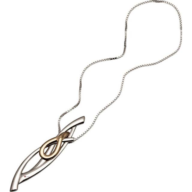 Pendant Crafted Sterling Silver Gold Plating Celtic Themed 57mm