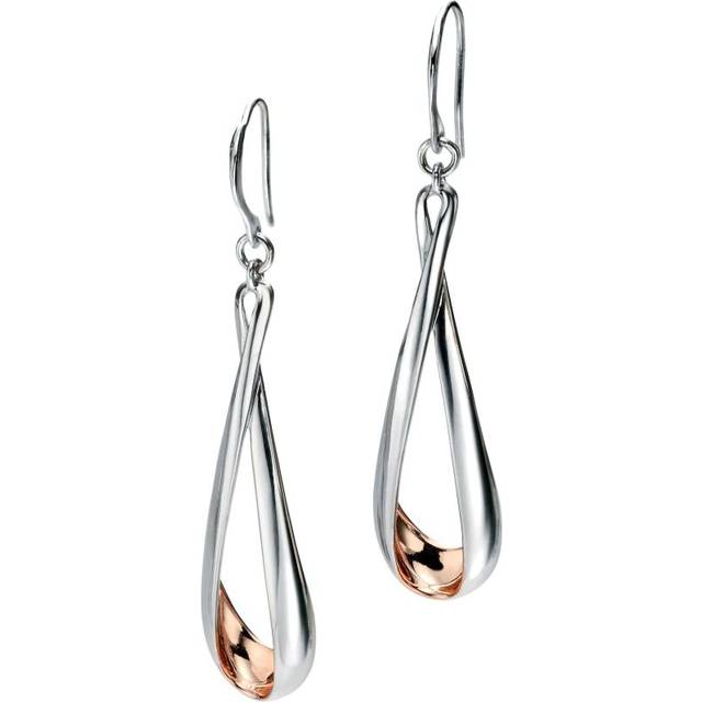 Rose Gold Plated Folded Detail Earrings E5087