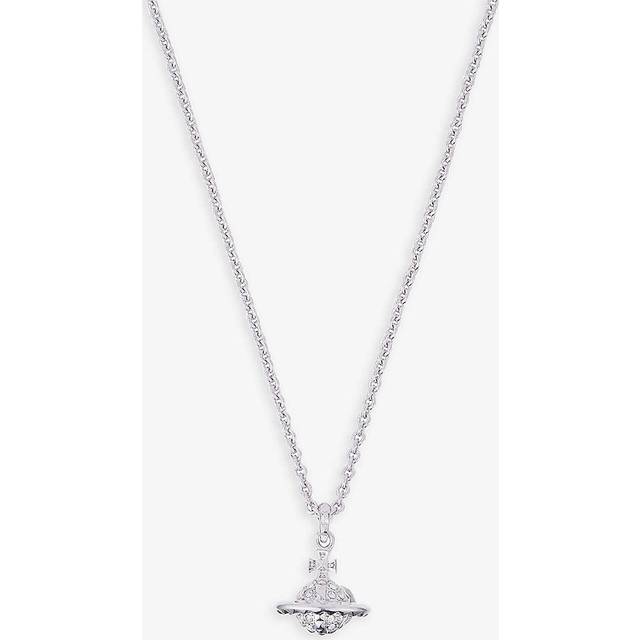 Vivienne Westwood Small Mayfair Orb Pendant Necklace Silver Preciosa Crystals Women - ---