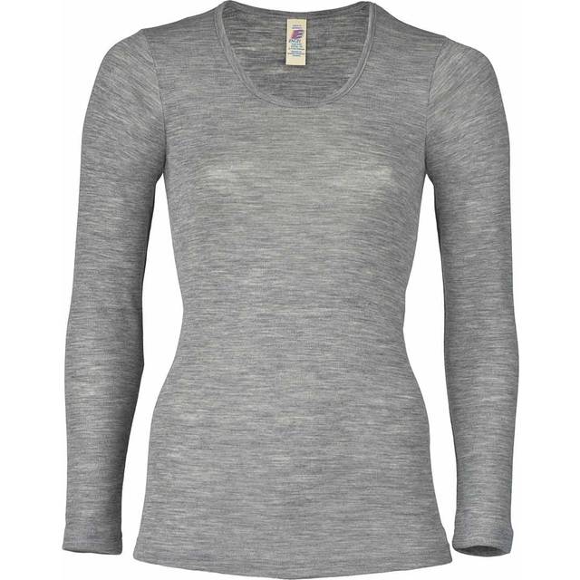 ENGEL Natur Langærmet bluse, uld/silke, Light grey