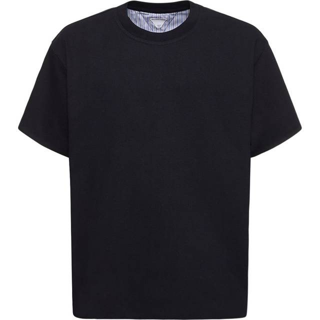 BOTTEGA VENETA Double-Layer Striped Cotton T-Shirt - Black