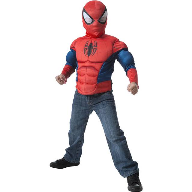 Rubie's 31548 Spider-Man Muscle Chest Shirt Costume Top Set & Mask (Age 4-6)
