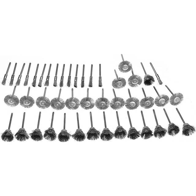 45pcs 3mm Shank Stainless Steel Wire Brush Polishing Wheel for Rotary Tool