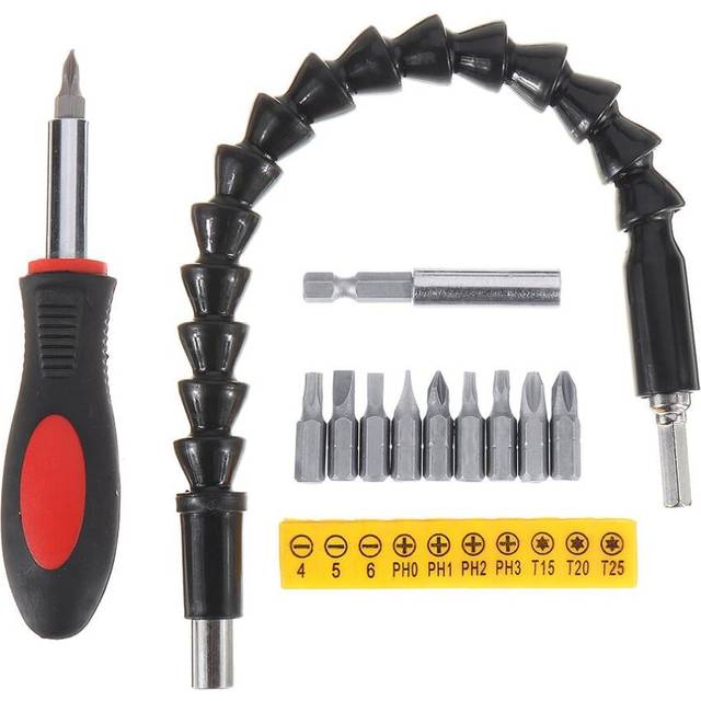 295mm Flexible Shaft with 10pcs Screwdriver Bit Extension Rod and Screwdriver