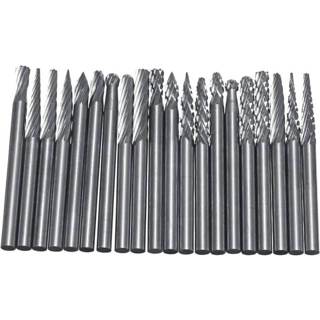 20Pcs 3x3mm Tungsten Steel Solid Carbide Burrs Rotary Rasp File Grinding Tools Kit