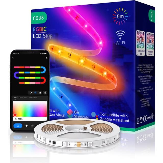 Smart digital rgb ic wifi led strip f4, 5m, 24w, tuya / smart life