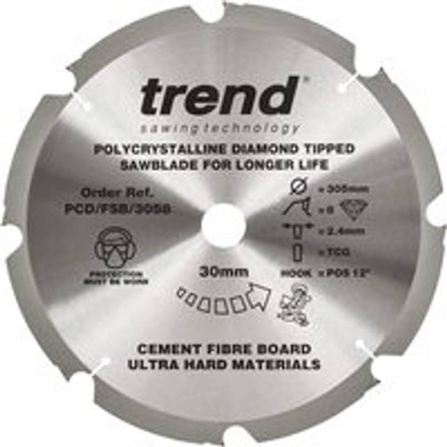 Trend - PCD/FSB/3058 Fibreboard pcd Saw Blade 305mm x 8T x 30mm