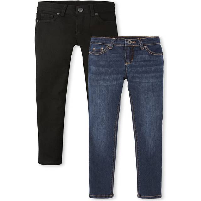 The Children's Place Girls Super Skinny Jeans Black Wash/Dk Twilight Wash 2 Pack 4