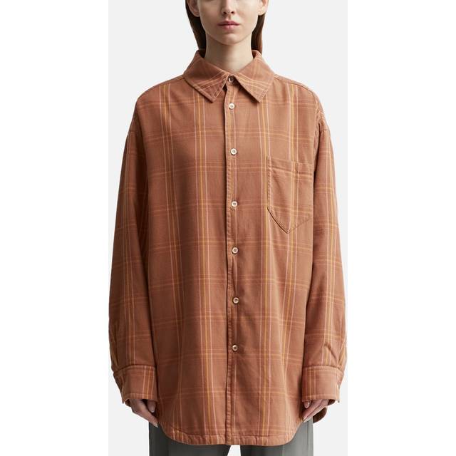 Check Cotton Oversized Shirt - Red (IT 38)