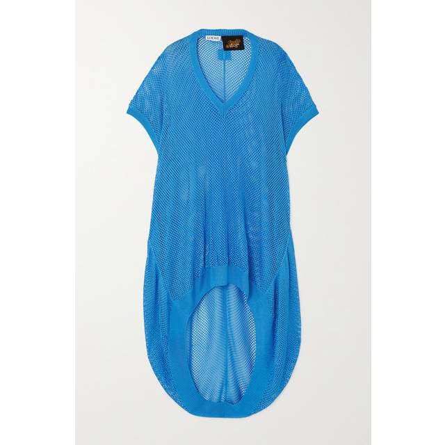 LOEWE - + Paula's Ibiza Asymmetric Mesh Dress - Blue - small