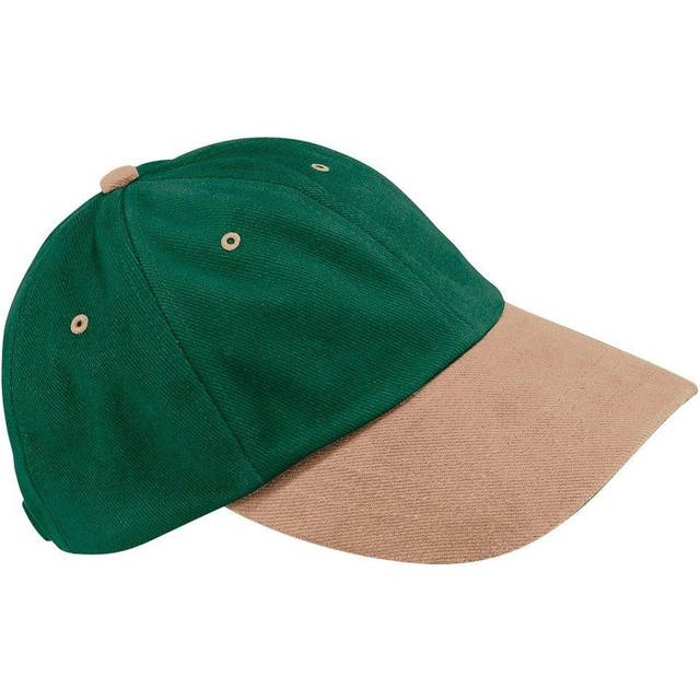 (One Size, Forest/Taupe) Beechfield Unisex Low Profile Heavy Brushed Cotton Baseball Cap