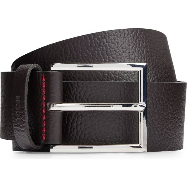 HUGO Logo-Stamped Leather Belt - 85cm - Brown - XS
