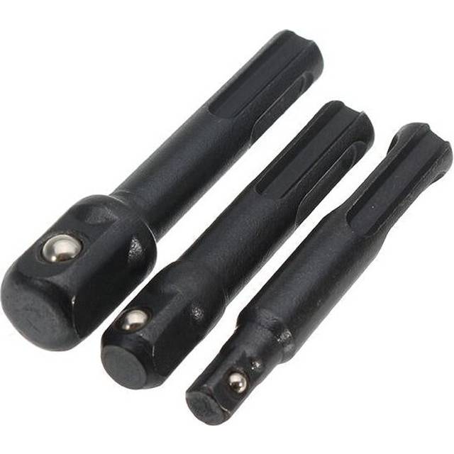3Pcs Socket Impact Driver Adapter SDS Plus Shank 1/4 3/8 1/2 Inch Power Extension Drill Bit Bar