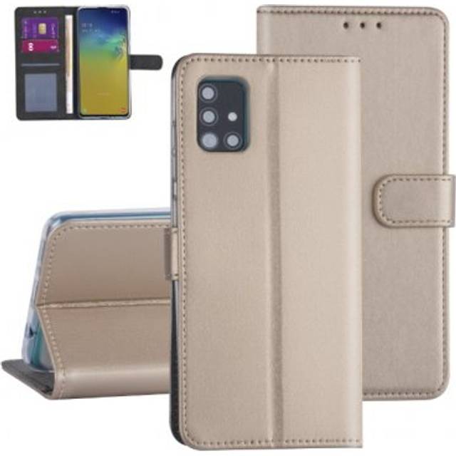 Samsung Galaxy A71 Plånboksfodral Guldfärgat