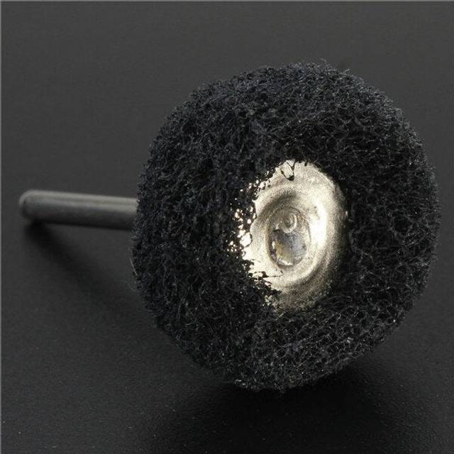 (Black) Polishers Buffers Abrasive 3mm Shank Scouring Pad Grinding Head Fits For Dremel