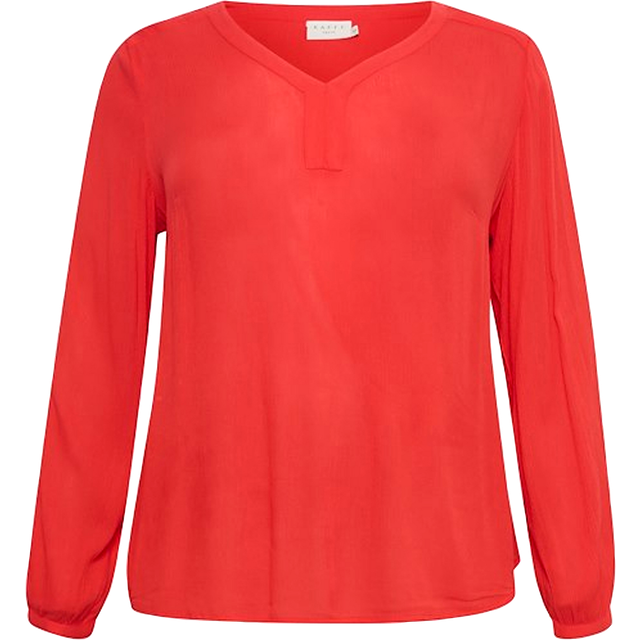 KAFFE Curve - Blus kCami LS Blouse - Röd