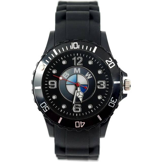 BMW Mens SILICONE Black CHROME Dial Sport RACING CAR Watch RELOJ UHR ZEGAREK