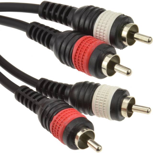 PULSE Twin Phono Shielded Plug to Plug Red White RCA Audio Cable 1.2m