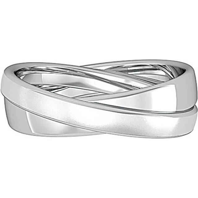 Platinum jewelco london 2-band bombe court satin rolling wedding ring 2.5mm/4mm