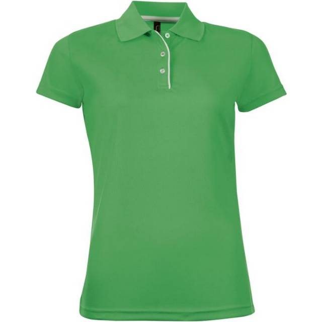 (S, Kelly Green) SOLS Womens/Ladies Performer Short Sleeve Pique Polo Shirt
