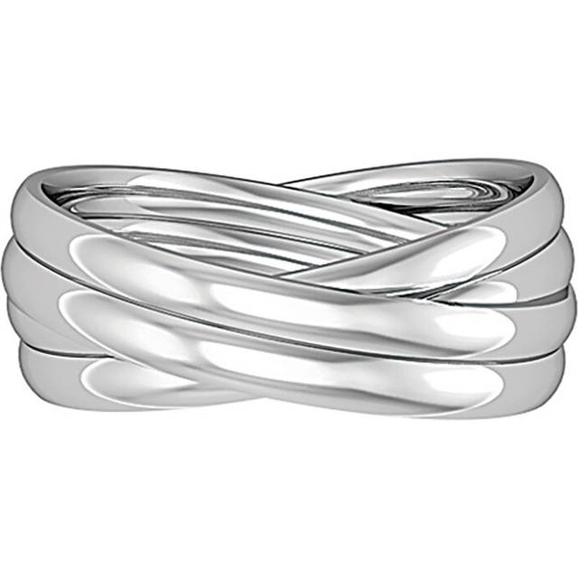 Platinum jewelco london 4-band court rolling wedding ring 2mm