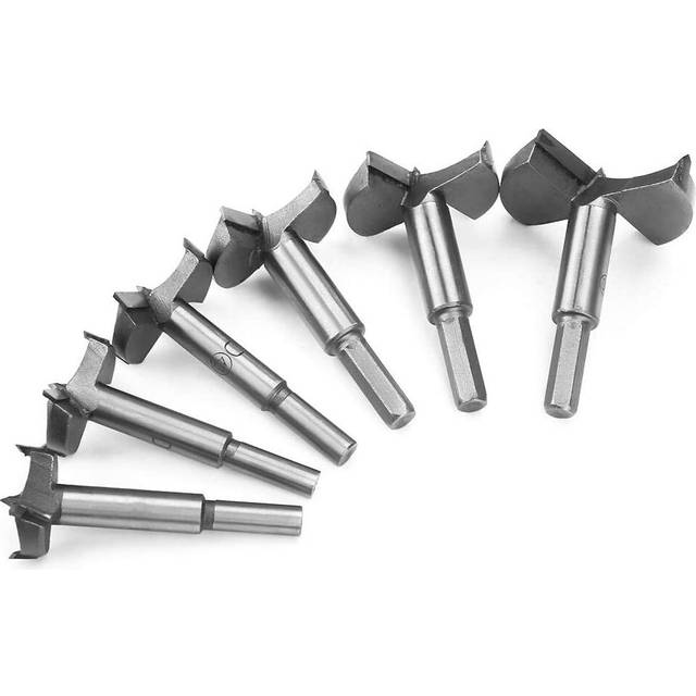 Forstner Drill Bit Set,6pcs 30-60mm High Strength Steel Flat Bit Drill Set Woodworking Hole Saw Wood Cutter Tool