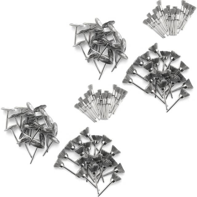Steel Brush for 120Pcs 3mm Wire Wheel Brush Mini Drill Tool for Metal Rust Polishing