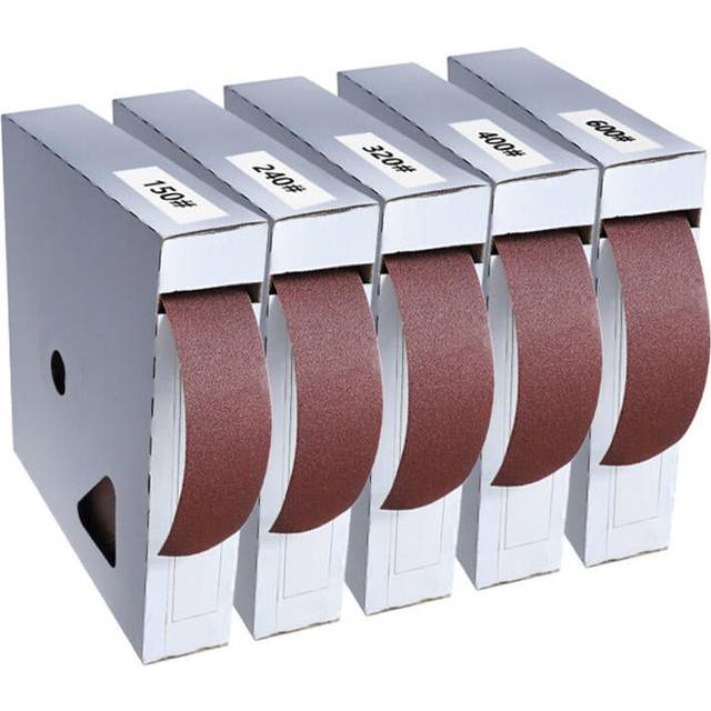 (600#) 50 Meters 150-600 Grit Box Sanding Belt Roll Drawable Emery Cloth Sandpaper Sanding Pack Roll for Wood Turners wood working Metal Grinding Poli