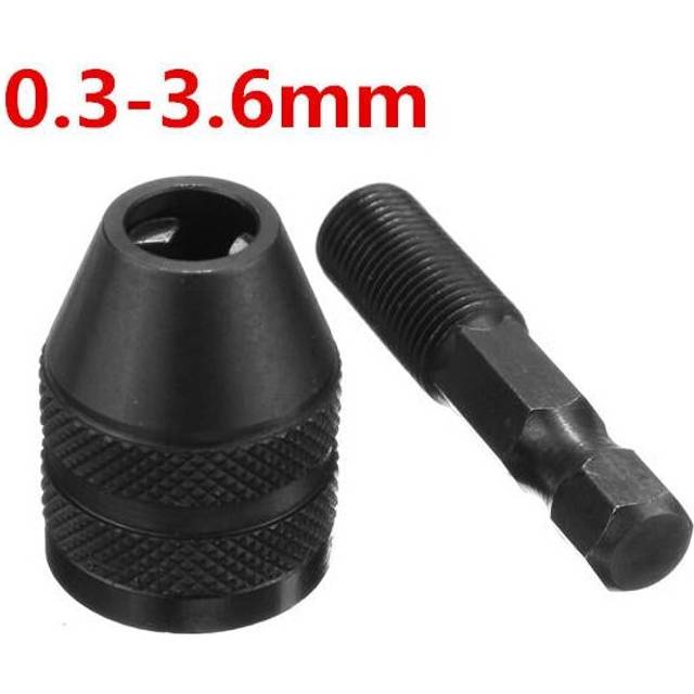 (1:0.3-3.6mm) 0.3-3.6/0.3-6.5/0.6-8mm Keyless Drill Chuck 1/4 Inch Hex Shank Quick Change Adapter Converter