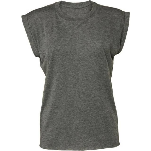 (L, Dark Grey Heather) Bella + Canvas Womens/Ladies Flowy Muscle Tee