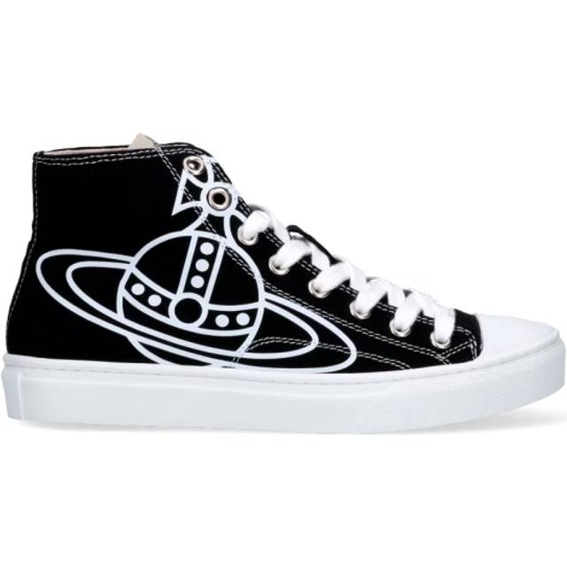 Vivienne Westwood Men's Plimsoll Canvas Hi-Top Trainers - Black - UK 9