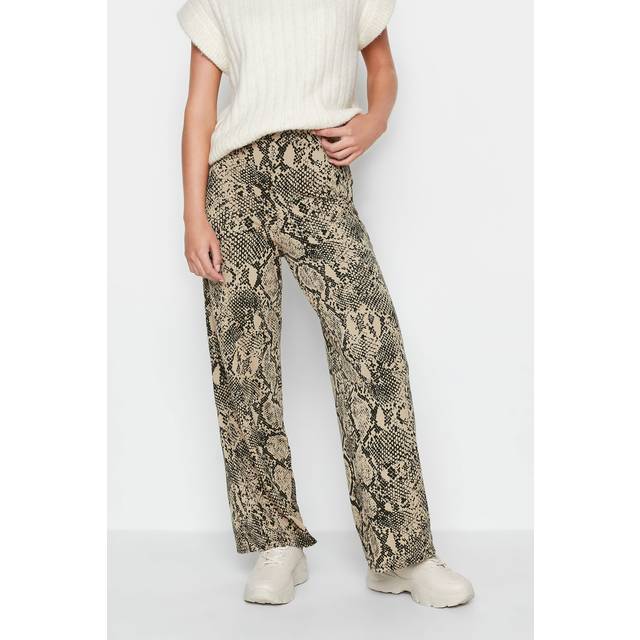 Pixiegirl Brown Snake Print Wide Leg Trousers 27" > 8 Pixiegirl | Petite Women's Wide Leg Trousers - 27" 8