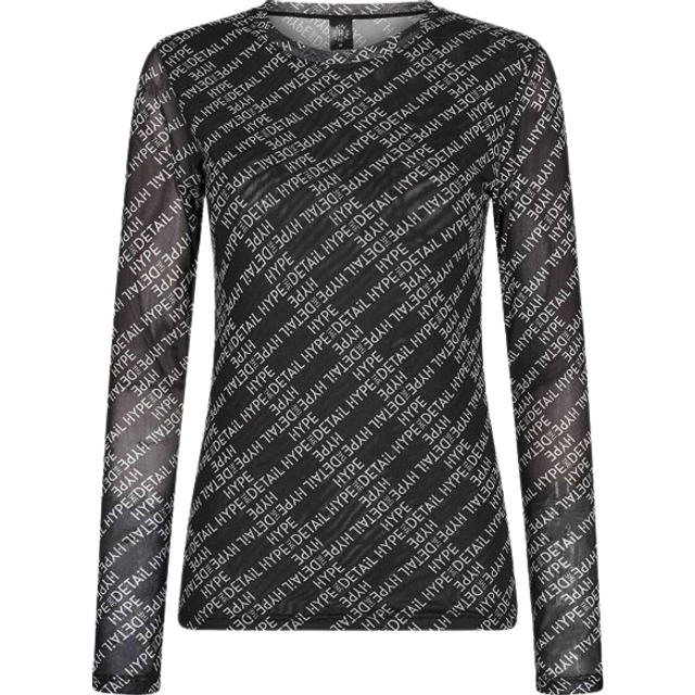 Hype The Detail Mesh blus, svart, Storlek: XS, Kvinnor