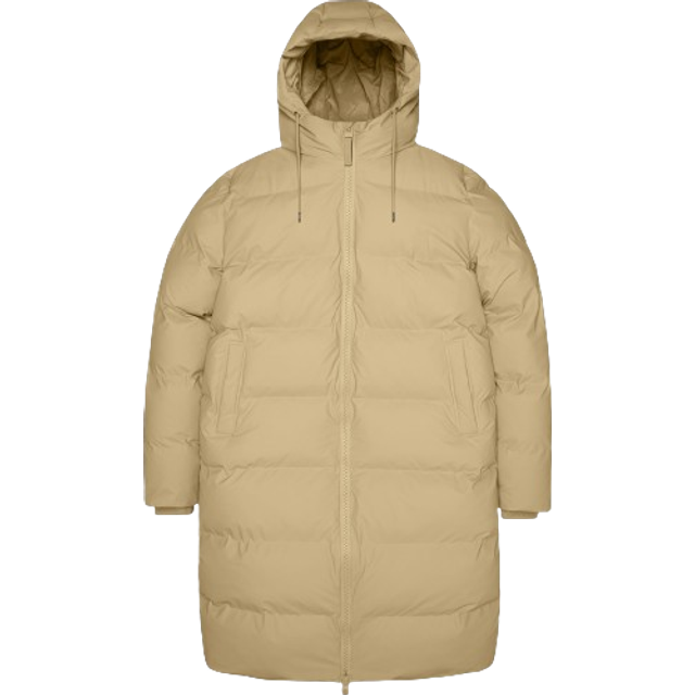 Rains Unisex Alta Long Puffer Jacket Sand, XS