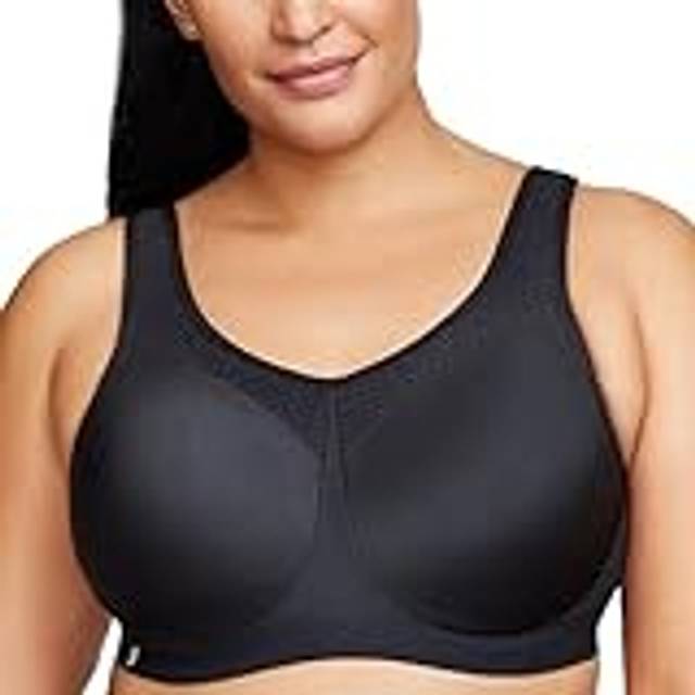 Glamorise Full Figure Plus Size High Impact Wonderwire Sports Bra - Black