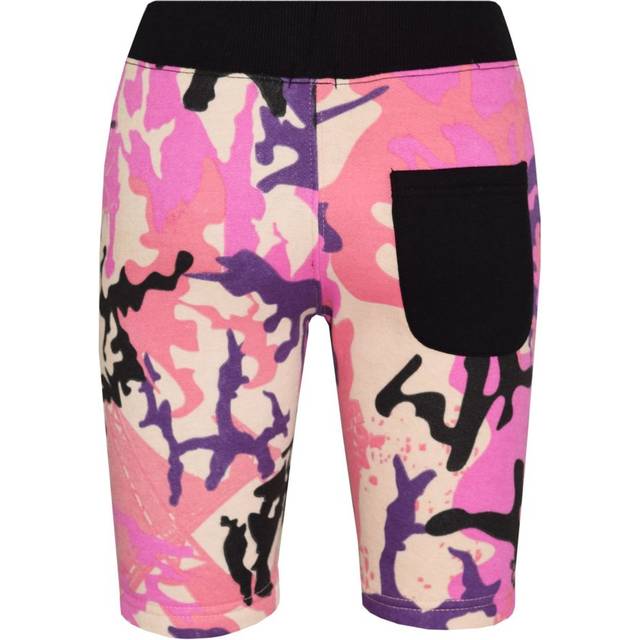 (7-8 Years) Kids Girls Boys Fleece Camouflage Baby Pink Panel Chino Shorts Half Pant 5-13 Yr