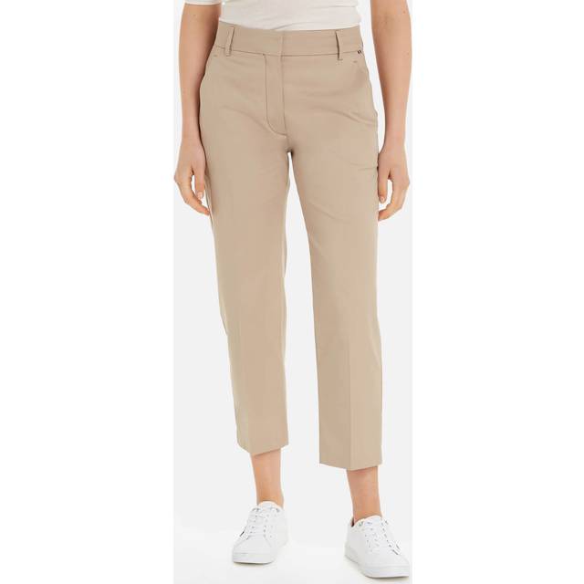 Tommy Hilfiger, Byxor, Dam, S, Bomull, Slim Straight Leg Ankel Chinos - beige (S)