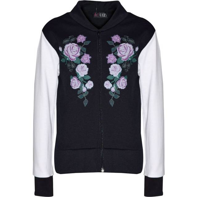 (5-6 Years) Kids Jacket Girls Floral Print Bomber Zip Up Biker Jackets MA 1 Coat 5-12 Years