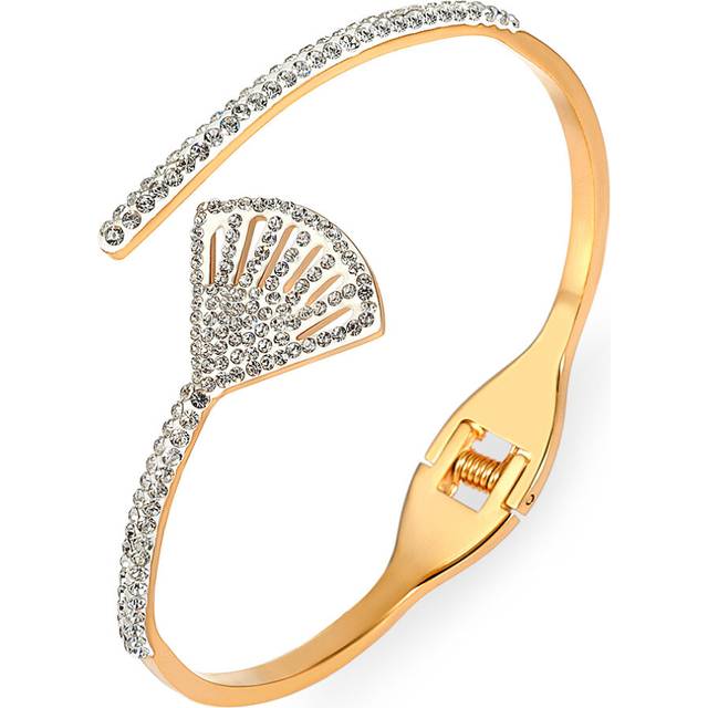 FYSARA New Lady Jewelry Natural Shell Cuff Bracelets & Bangles For Women Stainless Steel Solid Arm Bangles Bridesmaids Gift