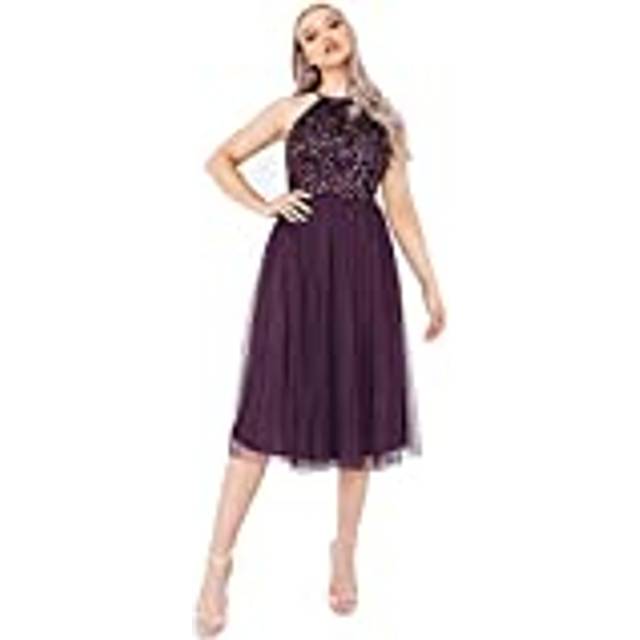 Maya Deluxe Halterneck Embellished Sequin Midi Dress
