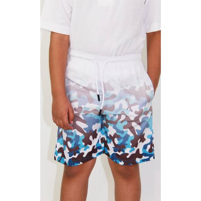 (13 Years) Kids Boys Girls Shorts Two Tone Camouflage Blue Summer Chino Knee Length Pants