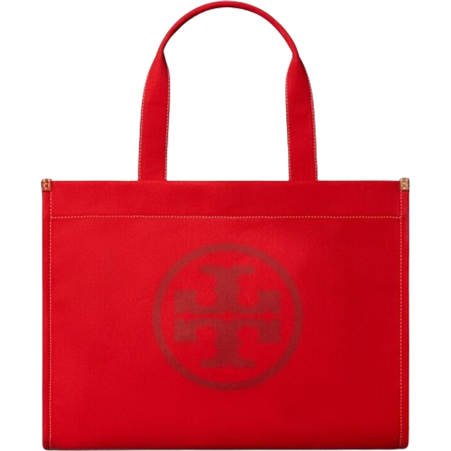 Tory Burch, Tote Bags, female, Red, ONE SIZE, Color-Block Canvas Tote Bag