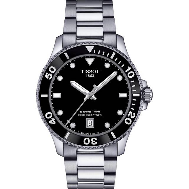 TISSOT Seastar 1000 Black Dial 40MM SS Men's Watch T120.410.11.051.00 / T1204101105100 - 40 mm