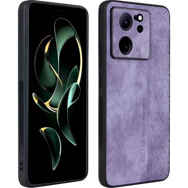 Xiaomi 13T / 13T Pro AZNS Läderklädd Plast Skal med Mönster - Lila
